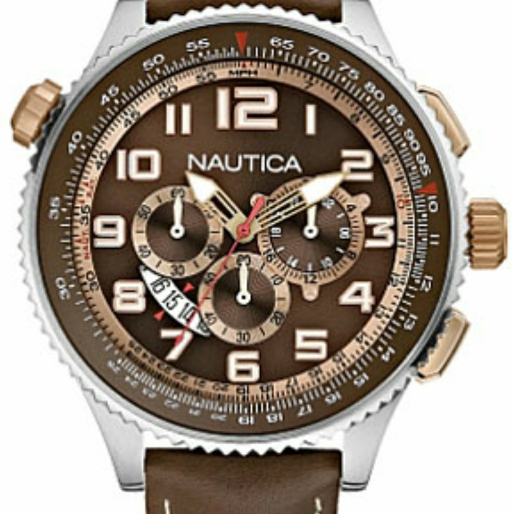 SOLD ❌ Nautica brown leather watch